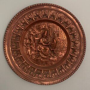 Vintage Imported Brass Decor Plate Circa 1960